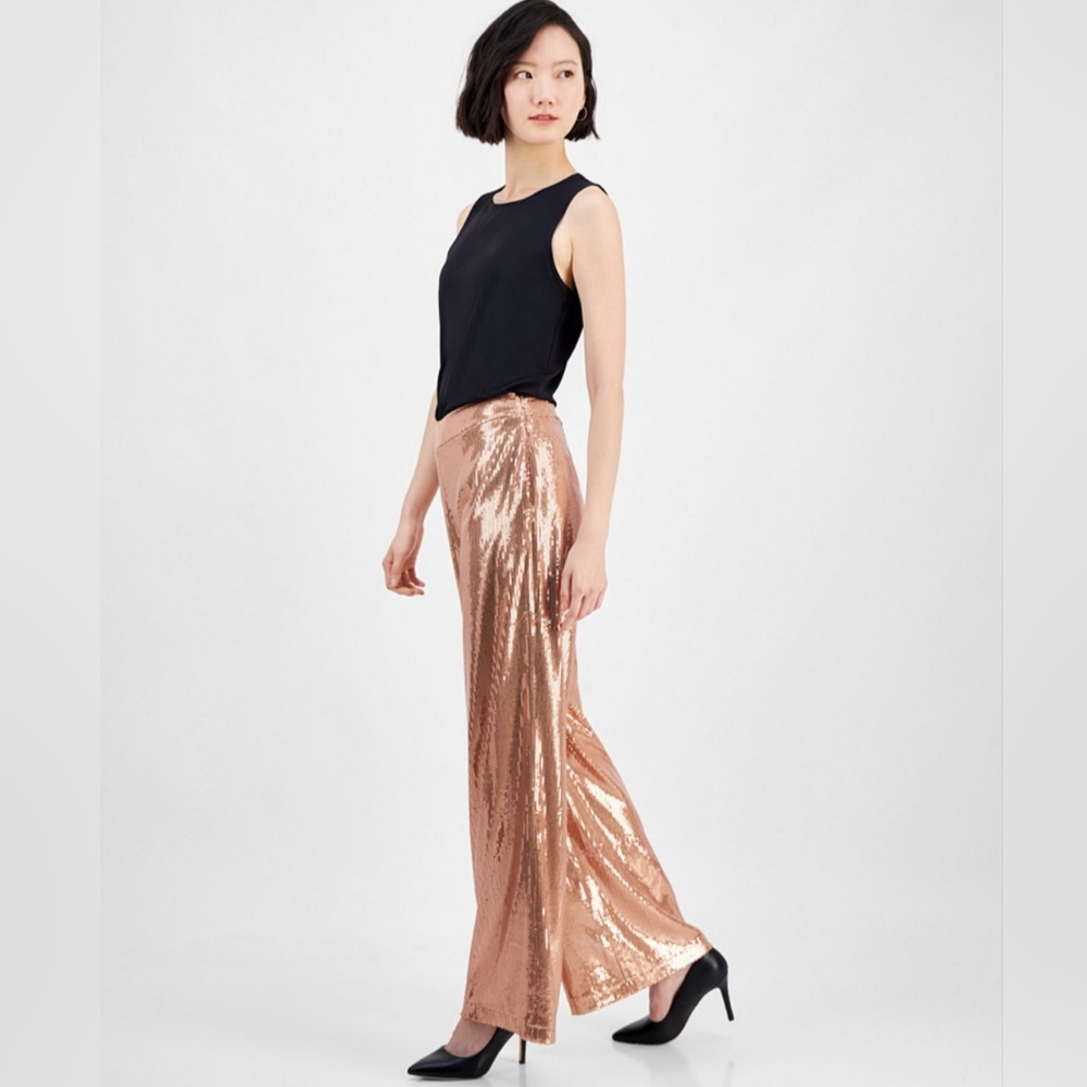 I.N.C. WOMEN'S SEQUIN WIDE LEG PANTS SIZE 8, 10 NWT